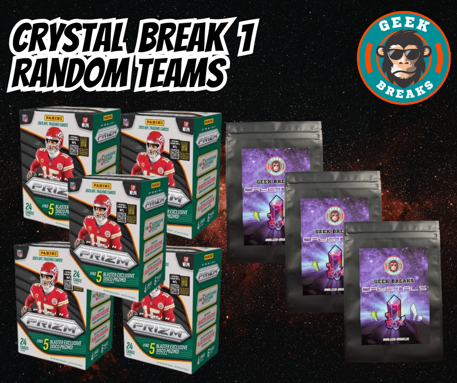 Break 1/5 – 5x 2025 Prizm Blaster + 3 Crystal Packs | Random Teams