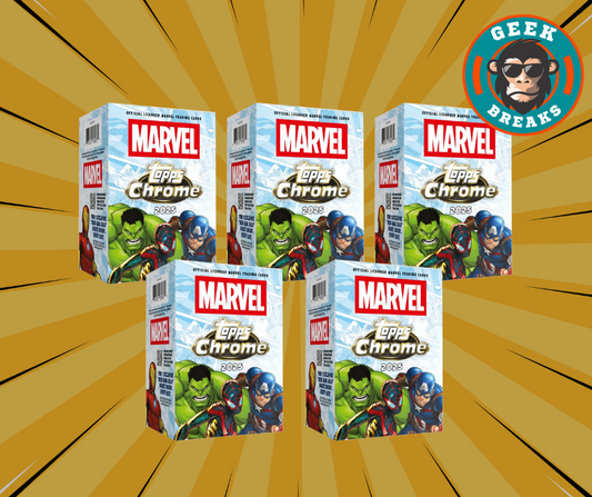 Geek Break #S046 – Random Letter Break | 5x Topps Chrome Marvel Blaster Box