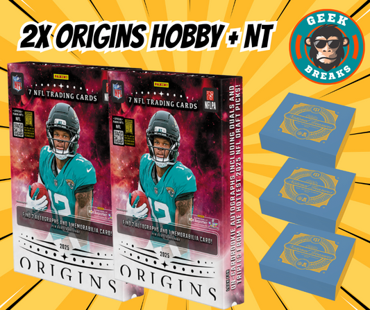 Break #S054 – 2x 2025 Panini Origins Hobby Box | Random Team + National Treasures Spots